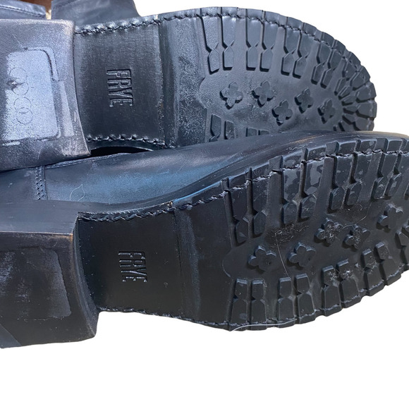 Frye Natalie Engineer Black Leather Boots sz 6 - Picture 8 of 9